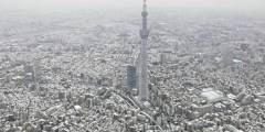 Fuertes nevadas azotaron el área de Tokio