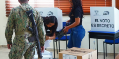 Resultados de las elecciones en Ecuador, con el 38,53% de actas escrutadas, Noboa 45,38%, Luisa 43,23% 